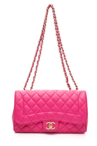 CHANEL Mademoiselle Medium Fuchsia Lambskin Quilted Chic Flap Bag