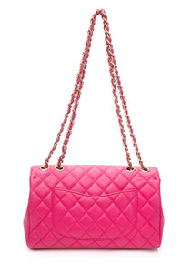 CHANEL Mademoiselle Medium Fuchsia Lambskin Quilted Chic Flap Bag