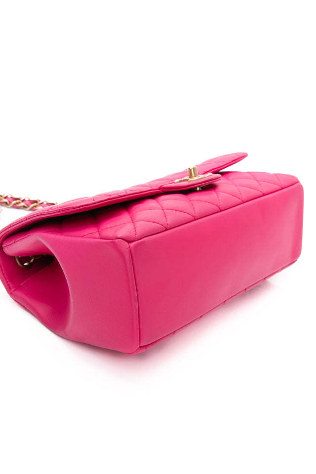 CHANEL Mademoiselle Medium Fuchsia Lambskin Quilted Chic Flap Bag