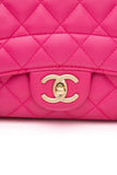 CHANEL Mademoiselle Medium Fuchsia Lambskin Quilted Chic Flap Bag