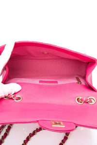 CHANEL Mademoiselle Medium Fuchsia Lambskin Quilted Chic Flap Bag