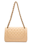 CHANEL Beige Caviar Quilted Jumbo Classic Double Flap Bag