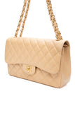 CHANEL Beige Caviar Quilted Jumbo Classic Double Flap Bag