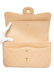 CHANEL Beige Caviar Quilted Jumbo Classic Double Flap Bag