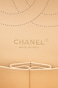 CHANEL Beige Caviar Quilted Jumbo Classic Double Flap Bag