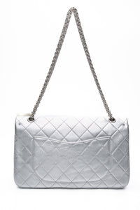 CHANEL Metallic Silver Lambskin Quilted 2.55 Reissue 277 Flap Bag