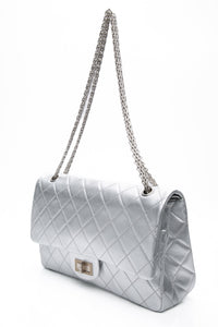 CHANEL Metallic Silver Lambskin Quilted 2.55 Reissue 277 Flap Bag