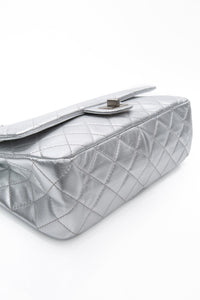CHANEL Metallic Silver Lambskin Quilted 2.55 Reissue 277 Flap Bag