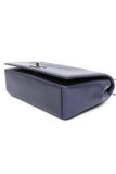 CHANEL Blue Metallic Sheepskin Chevron Quilted Medium Mademoiselle Flap Bag