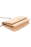 CHANEL Beige Caviar Quilted Wallet On Chain WOC