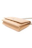 CHANEL Beige Caviar Quilted Wallet On Chain WOC