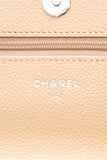 CHANEL Beige Caviar Quilted Wallet On Chain WOC