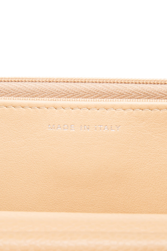 CHANEL Beige Caviar Quilted Wallet On Chain WOC
