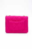CHANEL 22K Fuchsia Tweed Quilted Mini Bijoux Flap Crossbody Bag