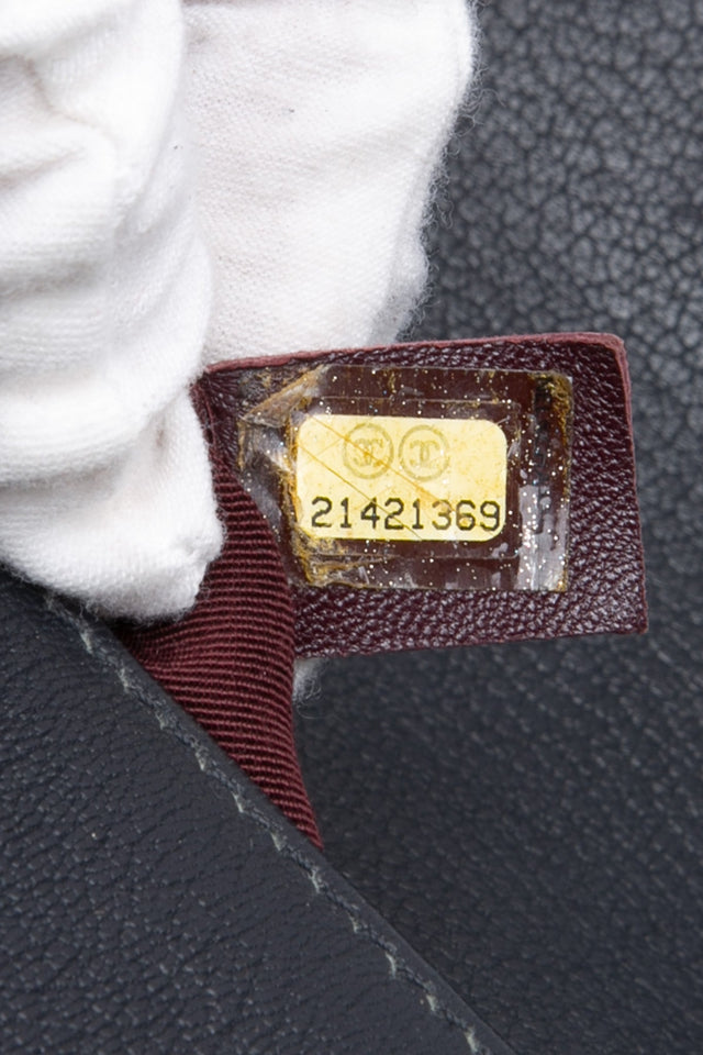 CHANEL Black Goatskin with Patent Quilted Medium Boy Flap Bag