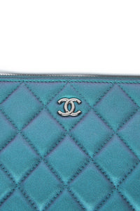 CHANEL Lambskin Quilted Iridescent O Case Clutch
