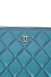 CHANEL Lambskin Quilted Iridescent O Case Clutch