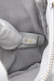CHANEL Metallic Silver Caviar Chevron Quilted Small Mademoiselle Zip Pouch Case