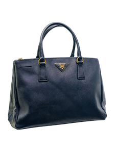 Prada Blue Galleria Double Zip Medium Bag