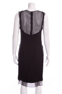 Chanel Pre-Fall '06 Black Tweed/Mesh Dress SZ 38