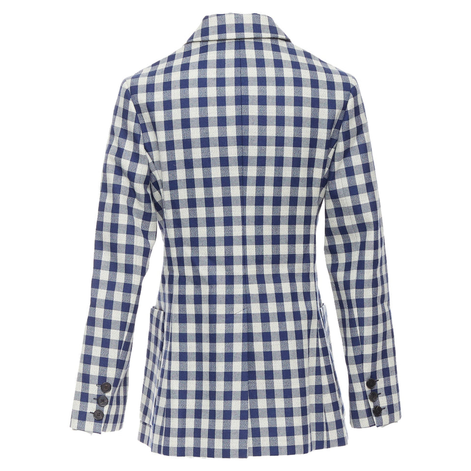Christian Dior virgin wool checkered bar jacket