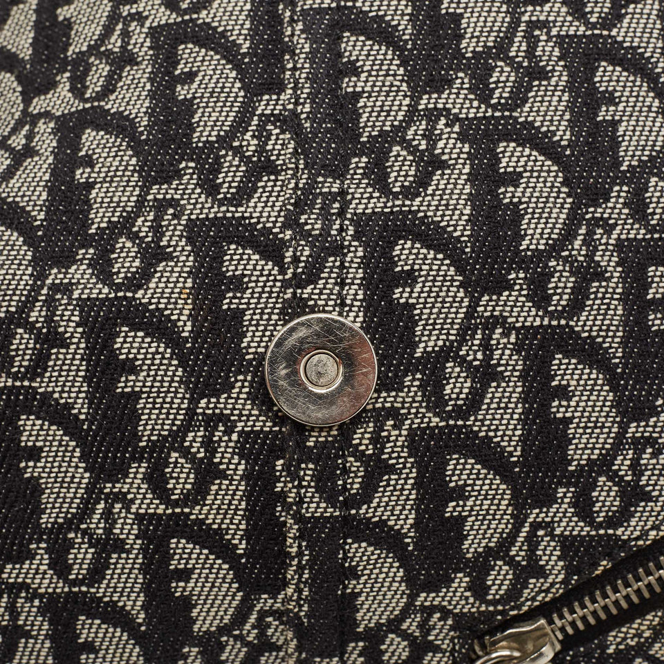 Dior Black Diorissimo Canvas And Leather Cd Logo Flap Messenger Bag