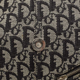 Dior Black Diorissimo Canvas And Leather Cd Logo Flap Messenger Bag