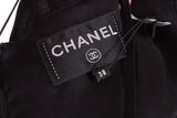 Chanel Black Ruffle Organza  Dress SZ 38