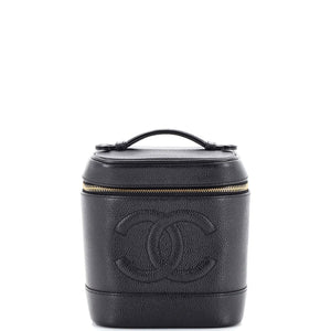CHANEL Vintage Timeless Cosmetic Case Caviar Tall