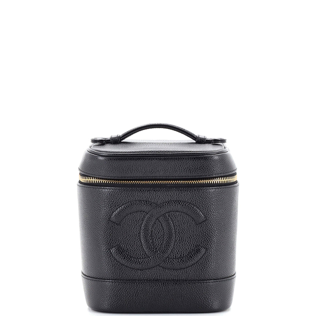 CHANEL Vintage Timeless Cosmetic Case Caviar Tall