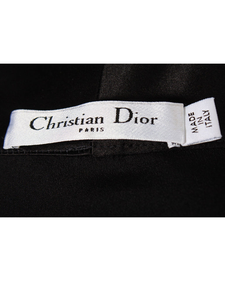 Dior Open Front Dress in Black Wool