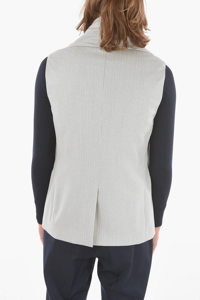 Dior HOMME Wool Vest with Peak Lapel and Sleeve Scarf