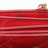 Dior Red Cannage Patent Leather Lady Dior Gusset Card Case