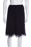 Chanel  '01 Navy Ruffle Hem Skirt SZ 36