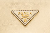 Prada Gold Metallic Saffiano Leather Double Zip Handbag