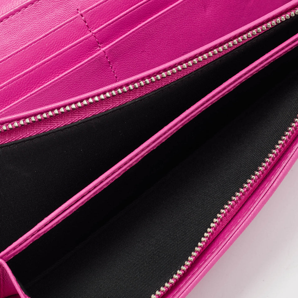 Dior Pink Cannage Leather Lady Dior Wallet On Chain..