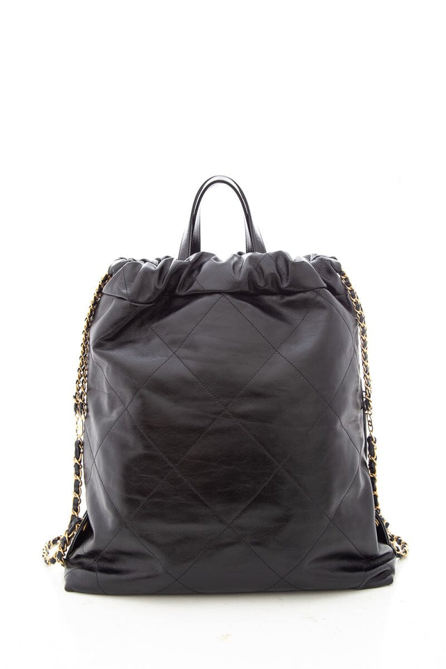 Chanel 22 2023 Black Calfskin Leather Backpack