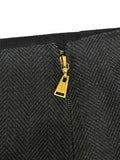 LOUIS VUITTON Grey Herringbone Pencil Skirt