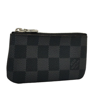 Louis Vuitton Damiere Graphite Poschet Crane Coin Case N60155 Black PVC Leather Men Louis Vuitton