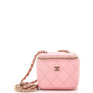 CHANEL Classic Vanity Case with Chain Quilted Caviar Mini