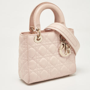 Dior Pink Cannage Leather Small Lady Dior My Abcdior Tote