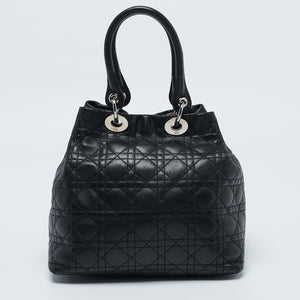 Dior Black Cannage Quilted Leather Soft Lady Dior Tote