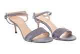 Christian Dior Deep Gray Embroidered Satin Sandals SZ 37