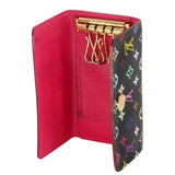 Louis Vuitton Black Pink Takashi Murakami Monogram Multicolore Multicles 4 Key Holder Wallet Tech Accessory