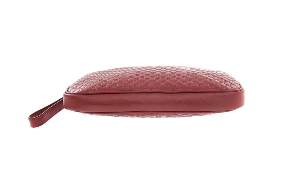 Gucci Microguccissima Red Leather Clutch Bag