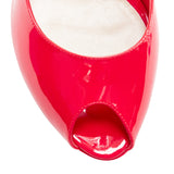Christian Dior neon patent leather peep toe platform pumps