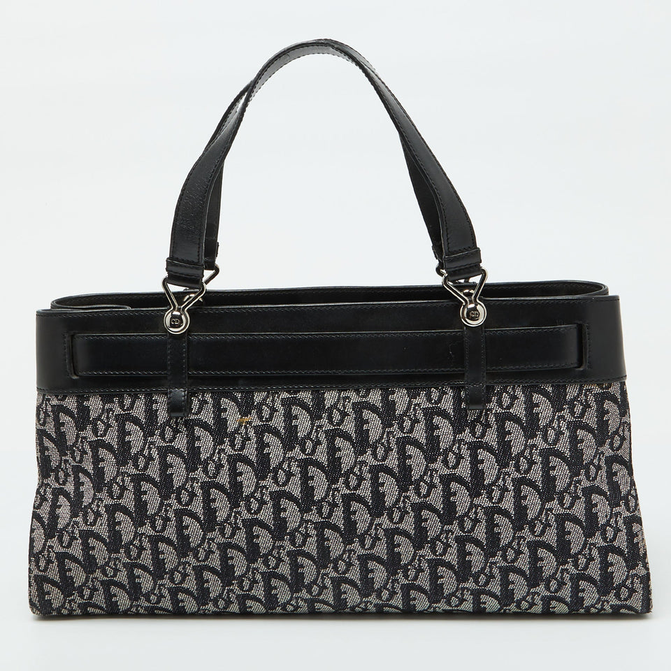 Dior Black Oblique Canvas And Leather Belt Jean Pocket Bag