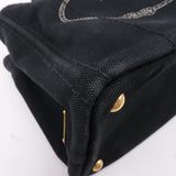Prada Canapa Mini Canvas Tote Bag Hand Bag Black