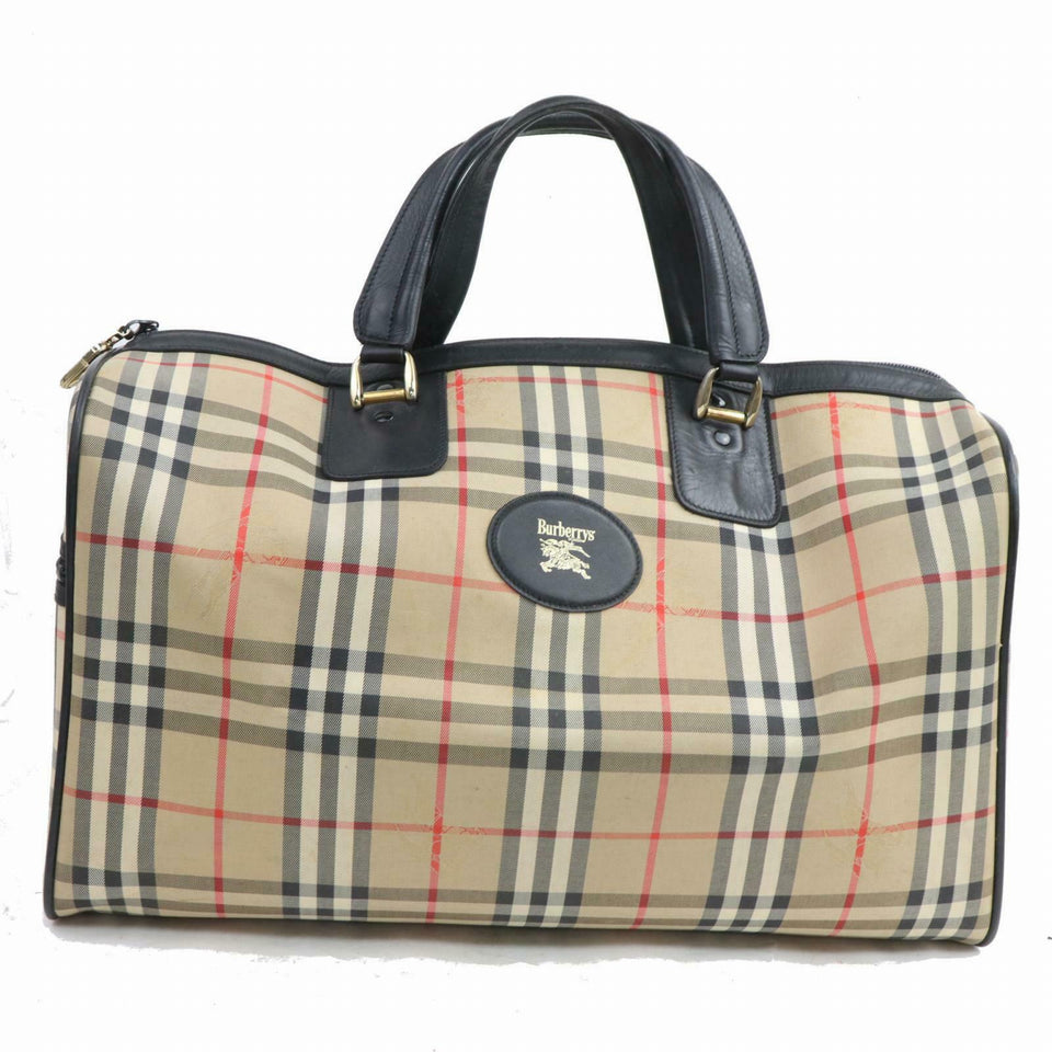 Burberry Boston Bag Brown Nylon (SHC1-14244)