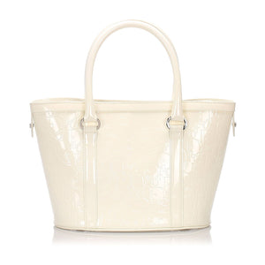 Dior White Patent Leather Oblique Tote Bag Italy